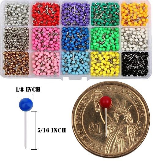 Unique Bargains Push Pins, Round Head Map Tacks with Case Pearl Pushpin,  Multicolor - ShopStyle Artwork