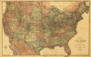 US Pacific Railroads 1883 Antique Map Replica