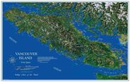 Vancouver Island from Space Satellite Map