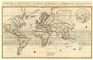 World 1705 Antique Map Replica