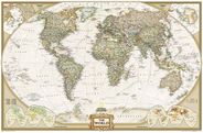 World Wall Map Executive Tan National Geographic Poster