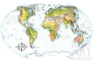 World Map Watercolor by Elizabeth Person