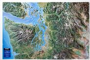 Seattle Washington Area 3D Raised Relief Wall Map Satellite Image
