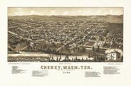 Antique Map of Cheney, WA 1884