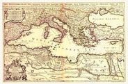 Mediterranean Sea 1685 Antique Map Replica