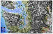 Seattle Area Raised Relief Map by Summit 3D