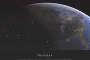 Daybreak Sunrise in Rockies Satellite Artwork Map Poster