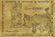 Game of Thrones Westeros and Essos Wall Map Poster