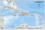 Caribbean Wall Map Classic Blue National Geographic Poster