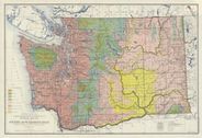 Antique Map of Washington State 1906 Floral Areas