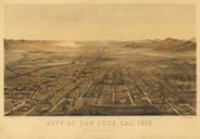 San Jose California 1875 Antique Map Replica
