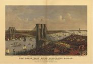Antique Map of New York City, NY (East River Bridge) 1885