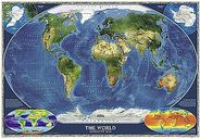 World Wall Map Satellite Mosaic National Geographic Poster