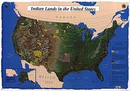 Indian Lands Satellite USGS Wall Map Large