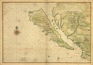 Baja California Mexico 1650 Antique Map Replica