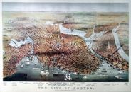 Boston 1873 Antique Map