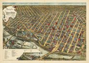 Minneapolis Minnesota 1891 Antique Map Replica
