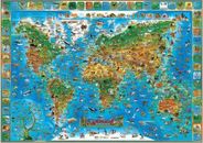 Animals of the World Childrens Illustrated Wall Map with lots of information