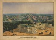 Washington DC Historic Antique Wall Map 1850s featuring the White House
