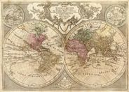 World 1690 Routes of Explorers Antique Map Replica