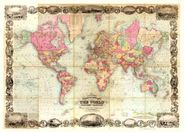 World 1854 Antique Map Replica
