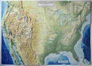 United States Raised Relief Map with National Parks 3D