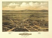 Jacksonville Oregon 1883 Antique Map Replica