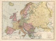Antique Map of Europe 1912