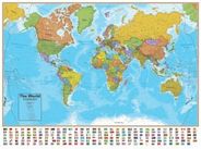 World Map with Flags Glossy Laminated