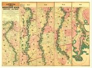 Mississippi River 1862 Antique Map Replica
