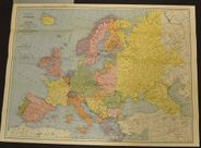 Europe Antique Original Map by Rand McNally 1920s