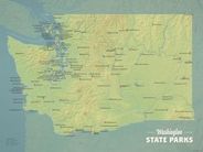Washington State Parks Wall Map Print