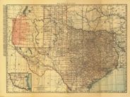 Texas 1900 Antique Map Replica