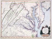 Antique Map of Virginia Maryland & Delaware Map 1755