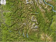 Central Cascades Terrain Wall Map