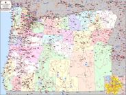 Oregon Zipcode County Wall Map Paper Laminated Kroll