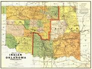 Antique Map of Oklahoma, Indian Territories 1892
