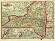 Antique Map of New York State 1888