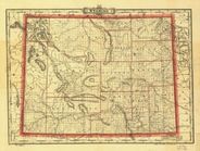 Wyoming Historic Antique Wall Map 1800s