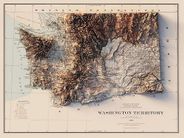 Washington Territory Faux Relief Map 1883 Muirway