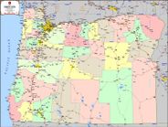 Oregon County Commercial Wall Map Kroll Paper Laminated