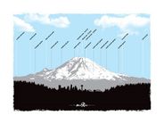 Mount Rainier Wall Poster with Peaks and Glaciers Labeled