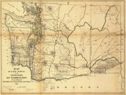 Washington Territory Historic Antique Wall Map 1860s