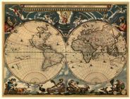 World 1664 Antique Map Replica