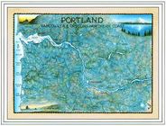 Portland Nautical Watercolor Art Wall Map