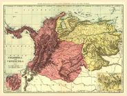 Antique Map of Colombia & Venezuela 1898