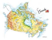 Canada Watercolor Map Illustration by Elizabeth Person