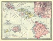 Hawaii 1912 Antique Map Replica