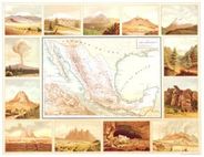 Mexico 1885 Orthographic Map Antique Map Replica