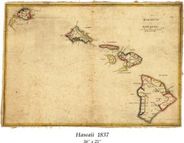 Hawaii 1837 Antique Map Replica